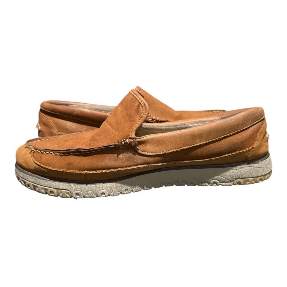LL Bean Men’s All Week Slipper Mocs Brown Leather Shearling Lined Shoes Size 11M - Picture 7 of 9